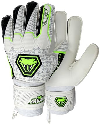 MAMBA REFLEX Goalkeeper Gloves | Youth/Adult | Quality Latex Palm & Back Hand | Removable Finger Spine Protection & Double Length Latex Wristband | Standout British Design (9)