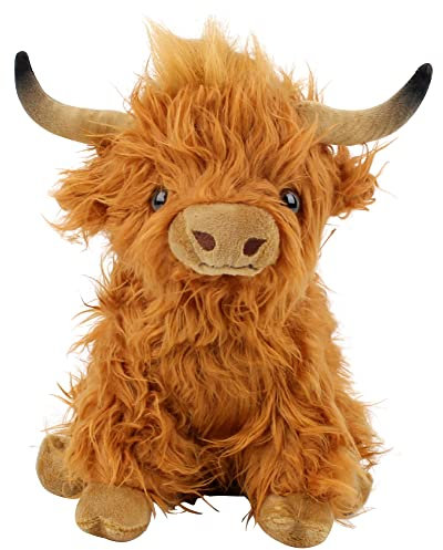 IOSCDH High-LAN-d Cow Soft Toy Plush Toy,Cow Kuscheltier,hochlandrind Kuscheltier,Flauschiges Plüschtier, für Kinder Mädchen Junge Fans Geburtstag Geschenk,zum Spielen,Sammeln & Kuschel