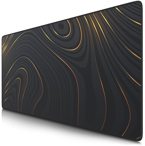 TITANWOLF - XXL Mouse Mat - Mouse Pad 900 x 400 x 3mm –Speed Gaming Mouse Pad - Extra Large - Table Mat Large Size - improved Precision and Speed – Design bstract Lines #2