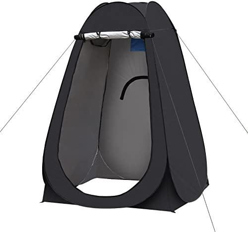 ZBAOLTO Pop Up Toilettenzelt Umkleidezelt, Outdoor Camping Duschzelt Toilette, Anti UV Ankleidezelt für Strand, Angeln, Baden, mit Tragetasche (Schwarz, 150 * 150 * 190)