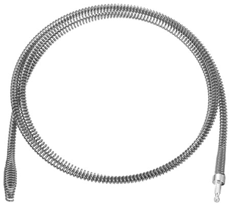 sourcing map 1 extracteur de bouchon de canalisation, 2 m et 10 mm d'épaisseur, tarière à ressort avec connecteur de perceuse électrique, serpent de plomberie pour évier de cuisine, baignoire,