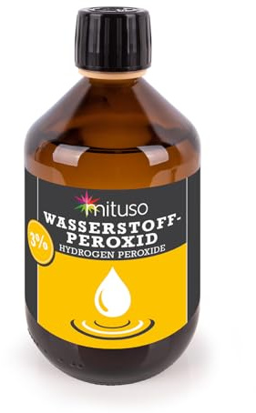 mituso Wasserstoffperoxid 500 ml - 3% Lösung | Hochreine Qualität, ohne Stabilisator | Vielseitig einsetzbar für Haushalt und technische Anwendungen