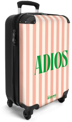 NoBoringSuitcases© Valise Cabine Personnalisable, Valise à roulettes, | 55x35x25 cm - Bagages Rigide, Légère, Trolley Cabine avec Citation 1 Phrase en 6 Couleurs, Valise pour Avion