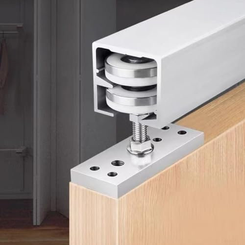 Sliding Wardrobe Door Pulley Kit, Rotating Folding Door Pulley, Folding Hanging Wheel Wooden Door Sliding Pulley Rail Hardware Parts(S)