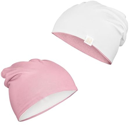 MAYLILY - Mütze - Doppelseitige Mütze - Zweifarbige Beanie - Bambusmütze - Bambuskappe - Kindermütze - Bambushaube Baby - Bambushut - (DE/NL/SE/PL, Numerisch, 42, 54, Blush pink - Cream)