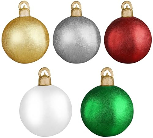 Riesiger Aufblasbarer Weihnachtsball – 45 cm Aufblasbare Weihnachtsdekorationskugeln | Riesige Aufblasbare Weihnachtskugeln Für Den Außenbereich Für Weihnachtsdekorationen Im Freien (weiß)