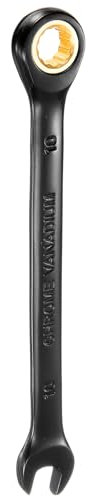 sourcing map Ratcheting Spanner 10mm Metric Open End Wrench 72-Teeth CR-V Steel 12 Point Nickel Plated Combination Ratchet Wrench for Fasteners Nut Bolt