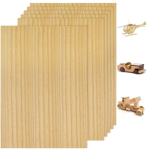 DAJAVE 6 Pcs A3 Plywood Sheets, 420×300×3mm Plywood Boards Unfinished Thin Wood Sheets for Crafts, Painting, Model Making, Wood Engraving