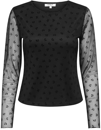 ONLY Damen Onlsiena Mesh Flock L/S Top WVN Onlsiena Mesh Flock L/S Top WVN (1er Pack)