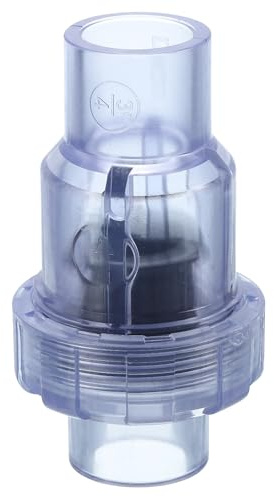 QUARKZMAN UPVC Rückschlagventil Passend für 3/4 OD Rohr DN20 Transparent | 25mm ID Einzelgewerkschaft Rückschlagventil, Slip Swing Rückflussverhinderung