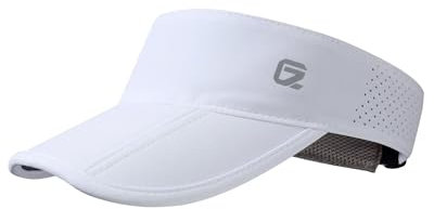 GADIEMKENSD UPF 50+ Foldable Visor Hats, Breathable, Unisex Design for Golf, Tennis, Running. White