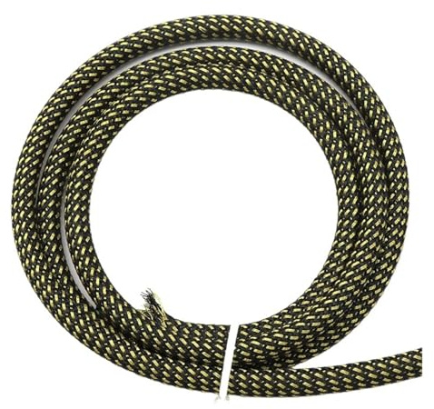 Kabelmuffe, geflochtene Hülse, hochdichte Hülse, Kabelummantelung für Elektrokabel, 16 mm - 2 m, Schwarz / Gold