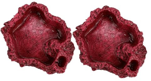 Milisten 2Stücke Reptilienschale Korrosionsbeständige Futterschalen für Eidechsen und Schlangen und Sicher für Terrarien aus Hochwertigem Harzmaterial Natürliche