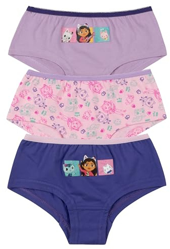 United Labels Gabby's Dollhouse Panty für Mädchen - Kinder Unterhose Slip Unterwäsche Lila/Rosa (3er Pack)