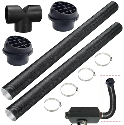 KQWVZ 75MM Auto Heizung Rohr Kanal, 75mm Y-Rohr-Set, Warmluftauslass Entlüftungsschlauch Clips Set Con Standheizung Schlauch Entlüftungsschlauch, Zusatzluftduse + Clip, Auto Heizung Rohr Kanal Set