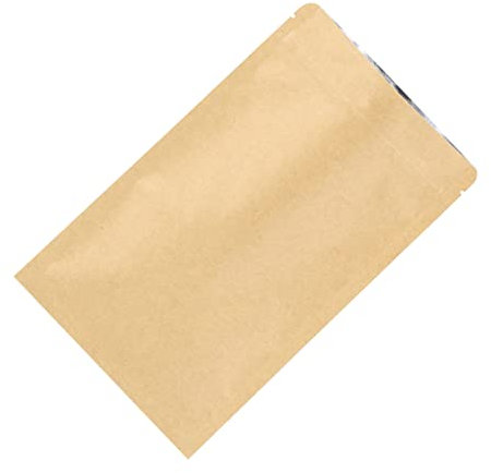 Holibanna 50 Stück Kraftpapier Teebeutel mit Aluminiumfolie Wiederverschließbare Feuchtigkeitsgeschützte Taschen für Lebensmittel für Nüsse Haferflocken Süßigkeiten und