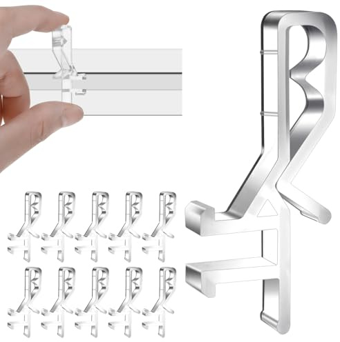 YBEATY 10 Pcs Plastic Valance Clips Clear Replacement Window Blinds Clips Hidden Plastic Valance Retainer Clip for Horizontal shutter Blind Curtains Retainer Holder with a Groove in The Back