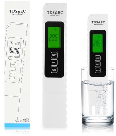 Professioneller digitaler Wassertester für Trinkwasser – 3-in-1 TDS, EC & Temperatur-Messgerät mit Präzisionssonde, IP67 Schutz, ideal für Haushalt, Pool und Aquarium (50 g）
