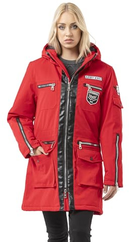 Cipo & Baxx Damen Mantel New Series – Modische Winterjacke mit warmem Futter, figurbetontem Schnitt und funktionalen Details für kalte Tage und stilvolle Outfits