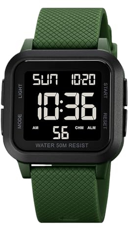 Kixolazr Montre Digitale,Fonction Minuterie Étanche avec Rétroéclairage,Montre-Bracelet Natation - pour Athlète Petit Ami Garçons Aventures Travail Voyage Fitness Plongée Entraînement