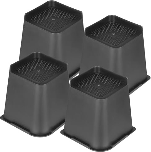 Toyosport 4 Pcs Bed Risers, 6 in Heavy-duty Furniture Leg Raisers, L Shaped Bed Lift Blocks, Non-skid Furniture Risers for Couch, Table, Desk, Refrigerator