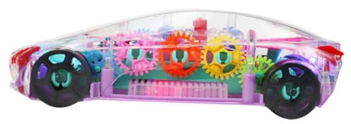 Transparentes Elektroauto mit Licht und Sound, 20,3x8,5x6,3cm | ABS, Farbiger Karosserie Look, Weihnachten Party, Lernspielzeug, Spielzeugauto Transparent Zufällige Farbe Zufälliger Stil