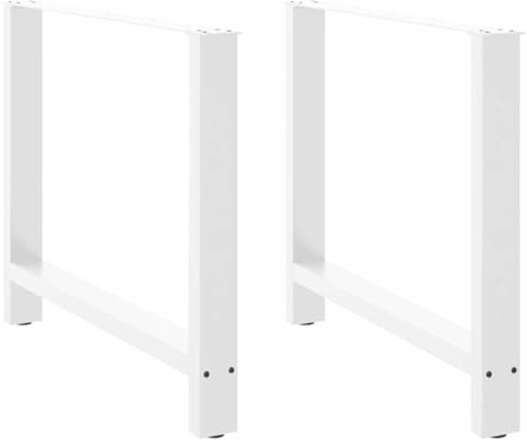 Mhdvray Lot de 2 pieds de table en acier - Hauteur réglable - Blanc - 100 x 72-73 cm - Pour cuisine, bureau, salle à manger