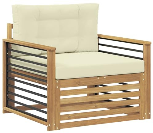 vidaXL Outdoor-Sofa Polyester Weiß, Gartenmöbel, modernes Outdoor-Sofa, modulare Lounge, Elegante Terrassen-Sitze