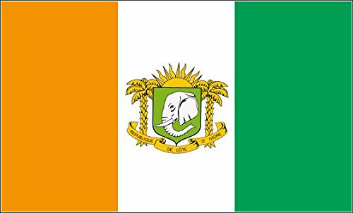 U24 Drapeau Côte d'Ivoire avec blason 90 x 150 cm