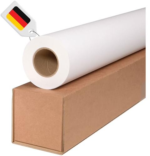 CABRO Plotterpapier 914mm x 50m 70g - Plotter Rolle 91,4cm unbeschichtet für CAD-Drucke und Baupläne. Inkjet Papier aus Deutschland! Drucker Papier Rolle geeignet für HP Designjet & Co. Einzelrolle