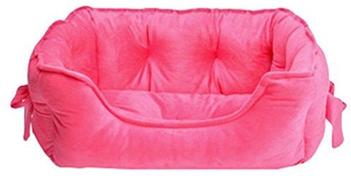 LvRao Hundekorb Katzen Klein Hundebett Haustier Haus Rechteckig Weich Hundekörbchen, Haustierbett Winter (Rose, 48 * 38 * 18CM)