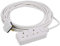 2 Gang White 13 Amp Professional Trailing Socket Extension Lead Mains Power (8 M)