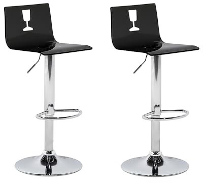 Moderne Barhocker transparent schwarz 2er Set Busan