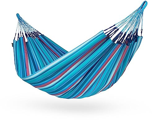 LA SIESTA® - Brisa - Kingsize Hängematte, handgefertigt in Kolumbien, mit 180 cm Breite für entspannte Momente drinnen und draußen. (Brisa Wave)