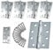 Door Hinges 4 102mm Ball Bearing 5 Pair Pack [10 Hinges & Screws] Polished Chrome Finish