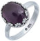 mantraroma Anello in argento 925 da donna con pietra preziosa ametista viola, discretamente giocoso