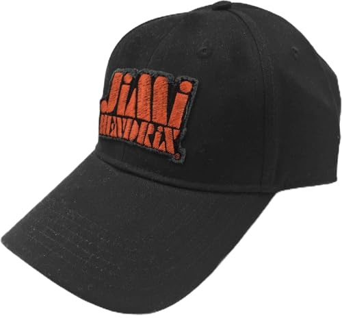 Jimi Hendrix Unisex Baseball Cap Orange Stencil Logo