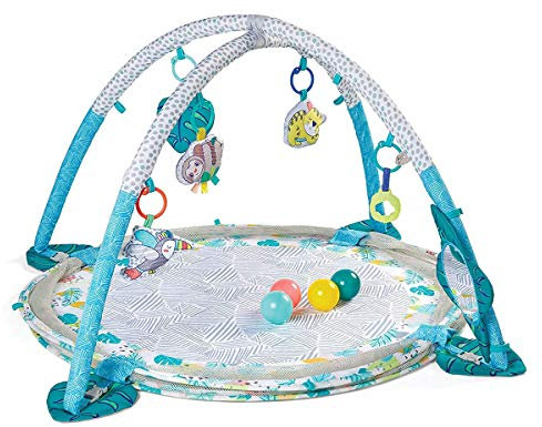 Infantino Jumbo Activity Gym & Ball Pit Transformable 3-in-1 Playmat, Sensory-Stimulating, for Infants and Toddlers with 20 Balls for Ultimate Fun, Multicoloured