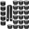 Gebildet 24pz Copridadi Ruota 17mm (5pz Tappo Bullone Antifurto + 19pz Tappo Bullone Normale) Copridadi Esagonali per Pneumatici con Set di Strumenti di Rimozione per Auto (Nero)