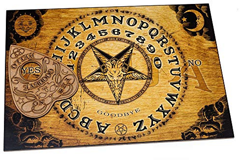 Hölzernes Ouija Board Brett. Hexenbrett mit detaillierten anweisungen auf Deutsch. Spirit Board