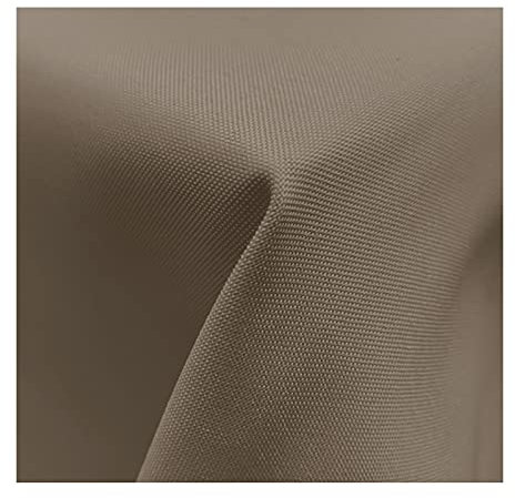 JEMIDI Tischdecke Ø 140 cm wasserabweisend - Gartentischdecke abwaschbar rund - Outdoor Tischdecke - Tischtuch mit Fleckenschutz - Taupe