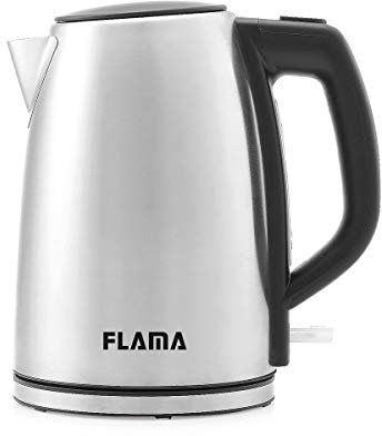 Flama Hervidor Eléctrico 736FL Inox, 2200W, Capacidad para 1.7L, Filtro Antiimpurezas, Revestimiento Doble, Base Extraíble con Sistema Inalámbrico