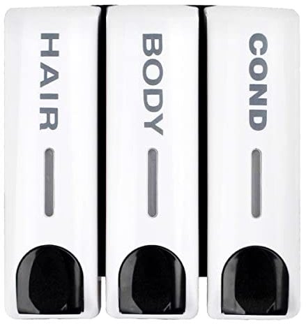 ILIKEPOW Soap Dispenser for Shower Gel Shampoo Conditioner Wall Mount Triple White