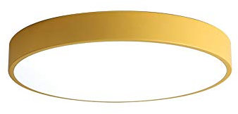 BigPinwheel Minimalist LED Bunte Macaron Deckenleuchte, nordischer moderner Stil Unterputz Kreative Deckenleuchte, 3 Farbtemperaturen, Schlafzimmer, Badezimmer, Esszimmer, Wohnzimmer (Yellow, 60cm)