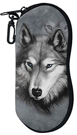 chaqlin Tragbare Sonnenbrillen-Schutzbox für Unisex-Kinder Gr. Einheitsgröße, Grauer Wolf