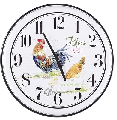 Beliani Ländliche Wanduhr bunt ø 48 cm Hahn Horw