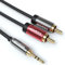 JAMEGA - 10m Cinch Auf Klinke Kabel | 3.5mm Klinken Stecker Zu 2 RCA Stecker Audio Kabel Mit Doppelter Schirmung | Hifi Aux Für Smartphone, Tablets, Stereoanlage, Verstärker, Lautsprecher Uvm