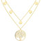 Reskthetic® - Lebensbaum Kette verstellbare 5 Coin Damen Halskette I Frauen Lebensbaumkette in Gold aus Edelstahl I Baum des Lebens Kette…