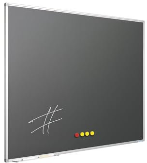 Smit Visual grauer Emailstahl Kreidetafel, softline-Profil, 60x90 cm