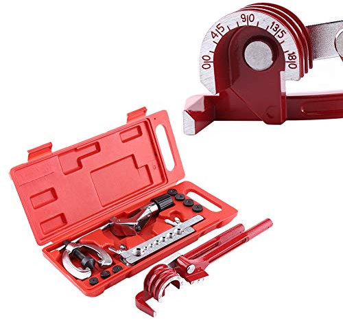 Cocoarm Bremsleitung Bördelgerät Rohrschneider Set mit 11-teiligem Rohrreinigungswerkzeugen für Bremsleitung, Verlängerungsrohr Reparatur-Set für Bremsenbrenner Bördelwerkzeug Bördeln Rohrschneider